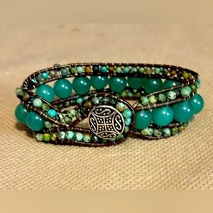 Handmade triple beaded bracelet